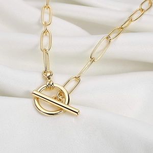 Toggle Paper Clip Chain Link Necklace